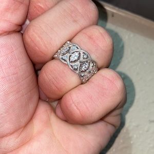 Elegant CZ Fine Silver Princess Ring